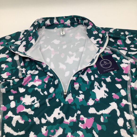 The Bubble Womens Hamilton Long Sleeve 1/2 Zip Top Green Size Medium‎ NWT - Picture 6 of 9
